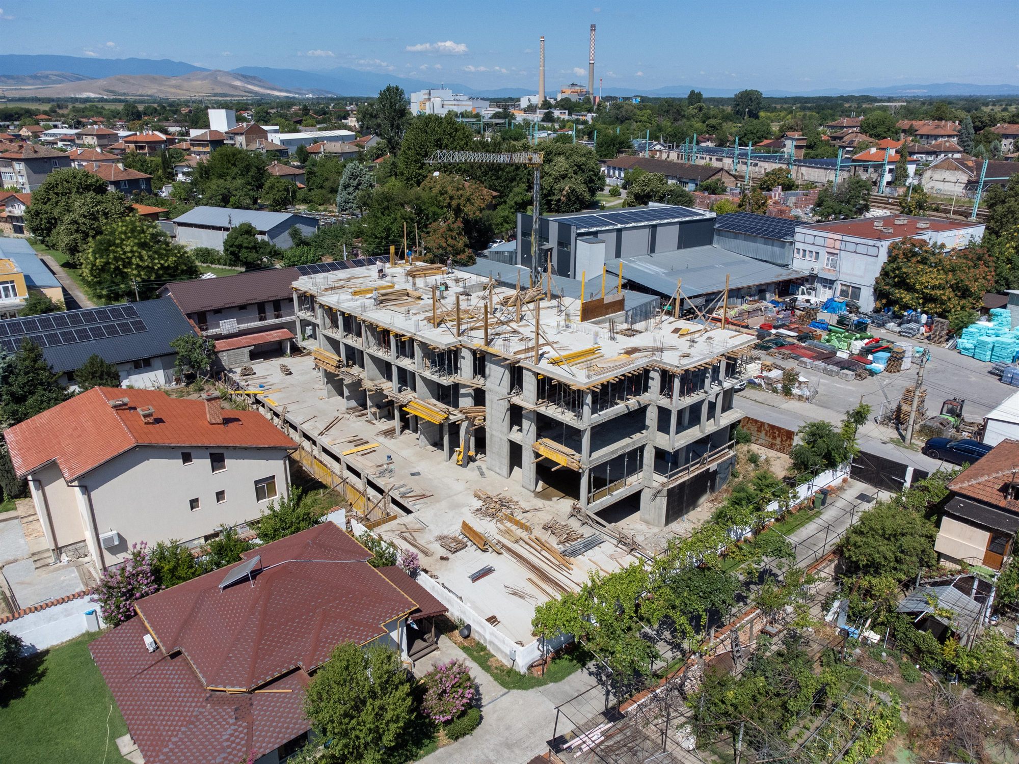Amber Residence — construction site aerial
